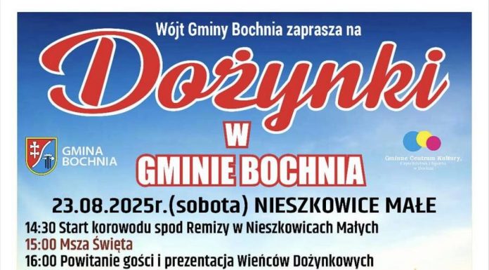 Gmina Bochnia. W sobotę dożynki w Nieszkowicach Małych – PROGRAM