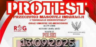 W sobotę protest w Bochni przeciwko masowej imigracji, edukacji zdrowotnej i unijnym regulacjom