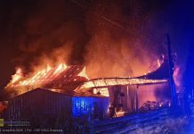 Pożar w Krzeczowie. Budynek gospodarczy spłonął doszczętnie – ZDJĘCIA