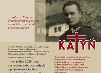 Łapanów. W niedzielę odsłonięcie tablicy ku czci kapelanów katyńskich