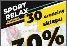 🔸 Bochnia. Sklep Sport Relax świętuje 30. urodziny – przez 3 dni zniżki, nagrody i wielkie losowanie!