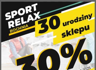 🔸 Bochnia. Sklep Sport Relax świętuje 30. urodziny – przez 3 dni zniżki, nagrody i wielkie losowanie!