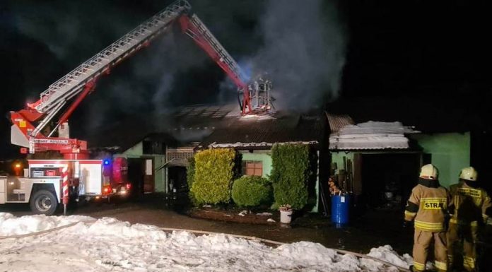 Pożar budynku gospodarczego w Maszkienicach