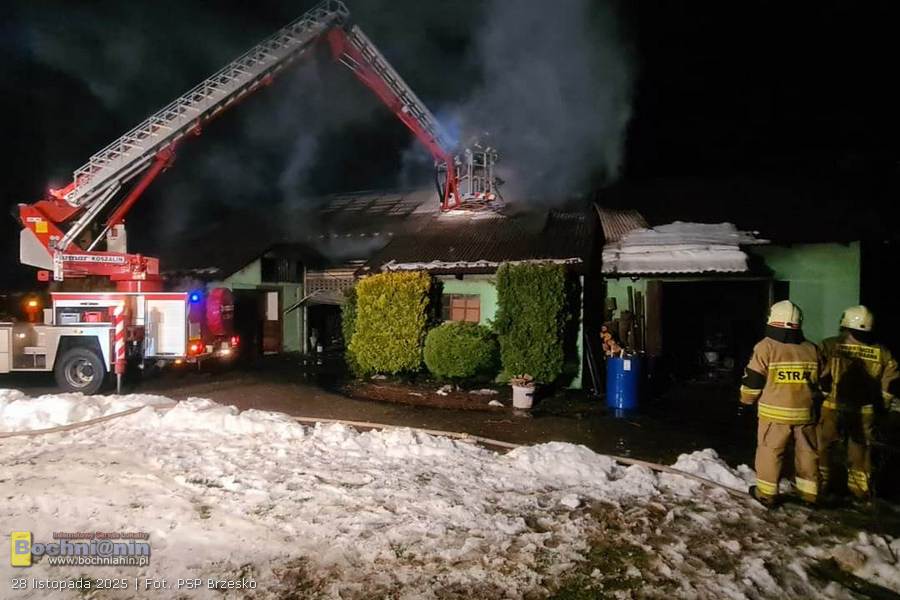 Pożar budynku gospodarczego w Maszkienicach