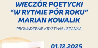 Biblioteka w Bochni. W poniedziałek wieczór poetycki Mariana Kowalika