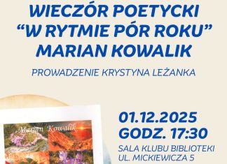 Biblioteka w Bochni. W poniedziałek wieczór poetycki Mariana Kowalika