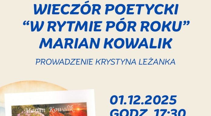 Biblioteka w Bochni. W poniedziałek wieczór poetycki Mariana Kowalika