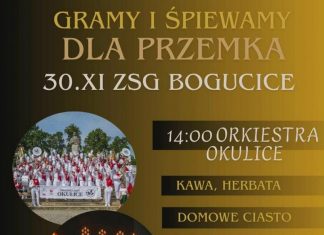 „Gramy i śpiewamy dla Przemka” – w niedzielę koncert charytatywny w Bogucicach