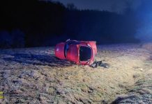 Wypadek. Dachowanie na ul. Strzeleckiej w Bochni