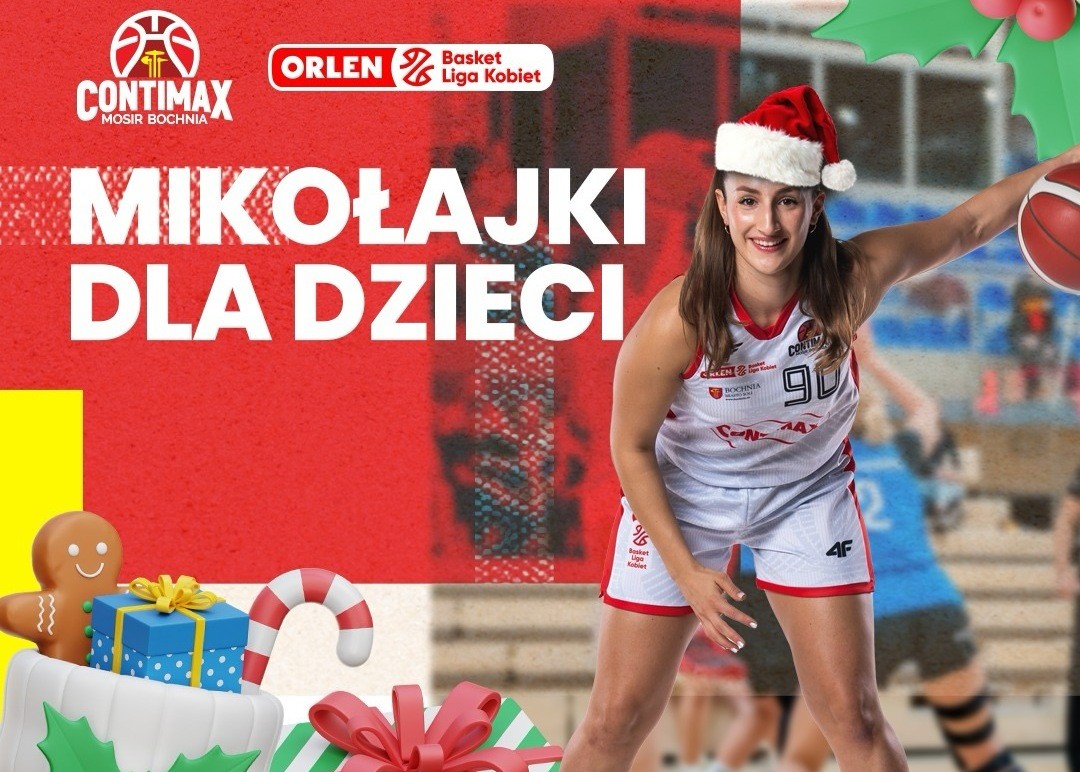 Mikołajkowe atrakcje podczas niedzielnego meczu koszykówki