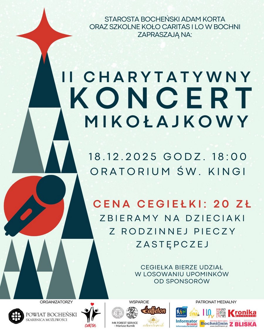 W czwartek II Charytatywny Koncert Mikołajowy w Bochni