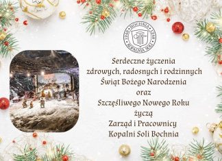 Życzenia od Zarządu i Pracowników Kopalni Soli Bochnia