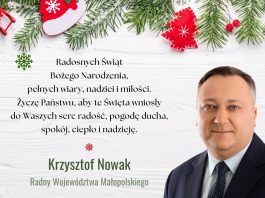 Życzenia od radnego sejmiku Krzysztofa Nowaka