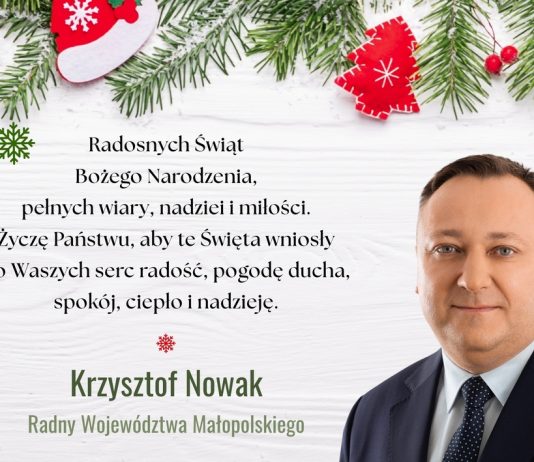 Życzenia od radnego sejmiku Krzysztofa Nowaka
