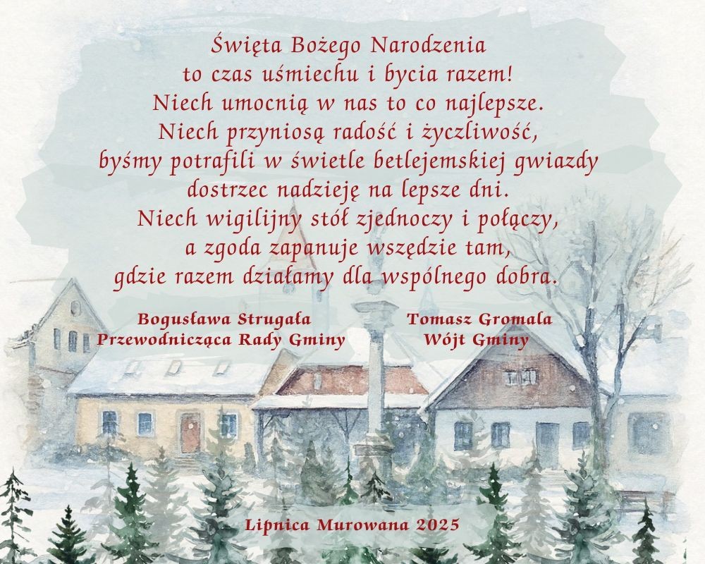 Życzenia od władz Gminy Lipnica Murowana