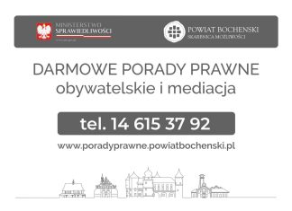 🔸 LISTA JEDNOSTEK NIEODPŁATNEGO PORADNICTWA DLA MIESZKAŃCÓW POWIATU BOCHEŃSKIEGO