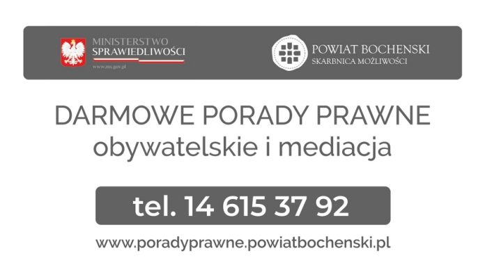 🔸 LISTA JEDNOSTEK NIEODPŁATNEGO PORADNICTWA DLA MIESZKAŃCÓW POWIATU BOCHEŃSKIEGO