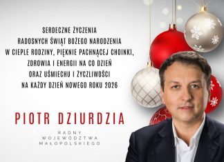 Życzenia od radnego sejmiku Piotra Dziurdzi