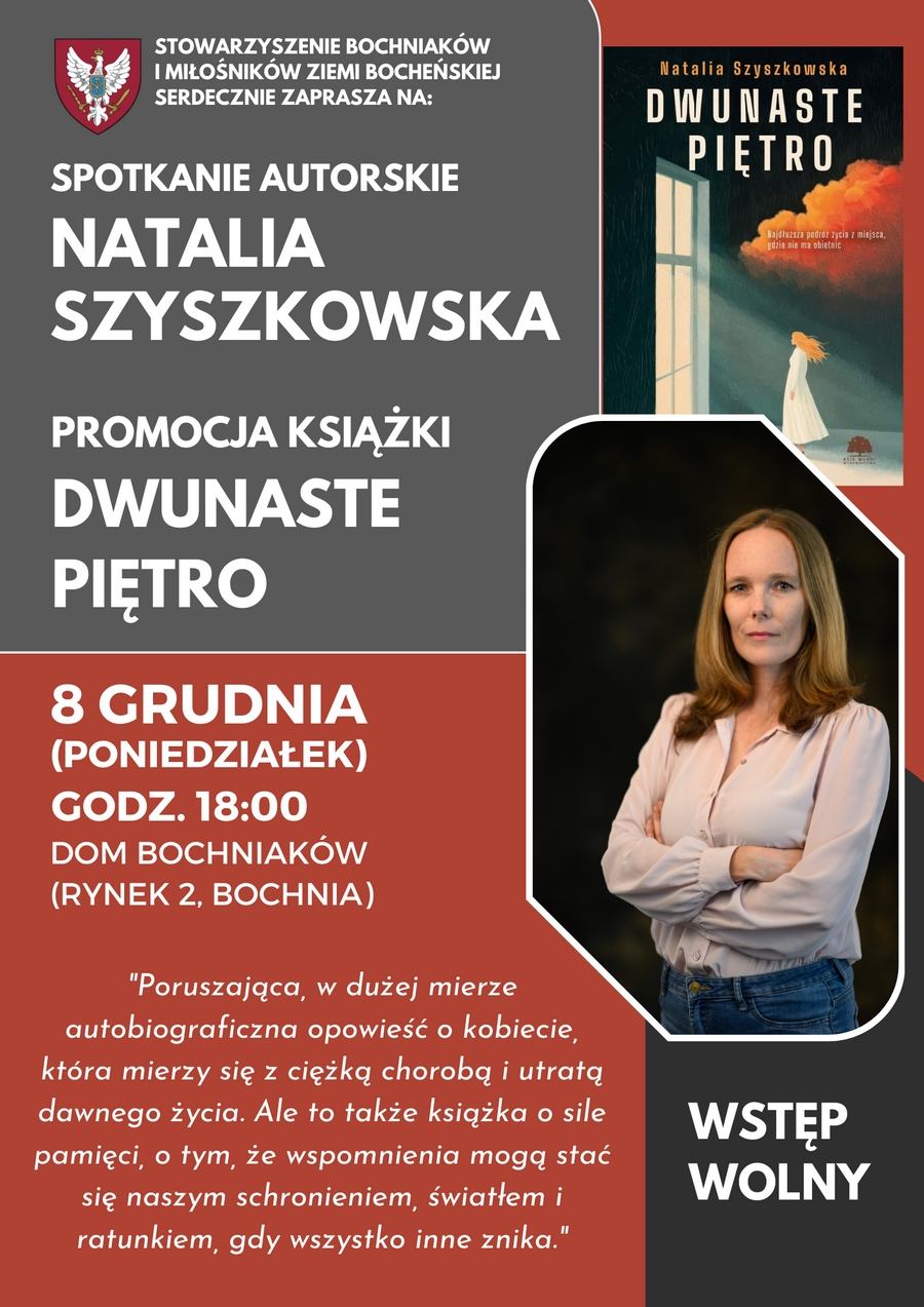 W poniedziałek u „Bochniaków” spotkanie autorskie z Natalią Szyszkowską