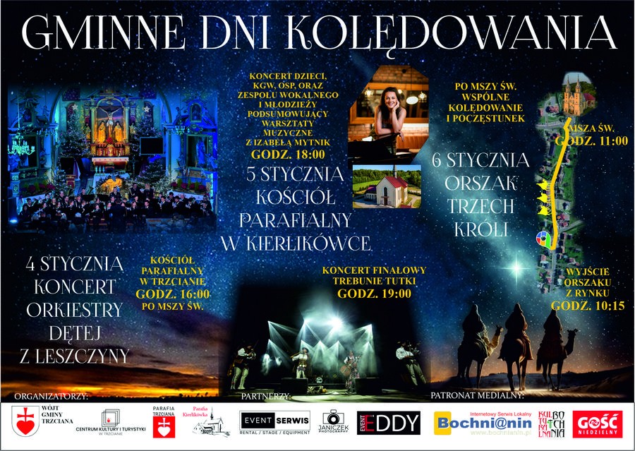 Gminne Dni Kolędowania w Trzcianie. Koncerty i Orszak Trzech Króli