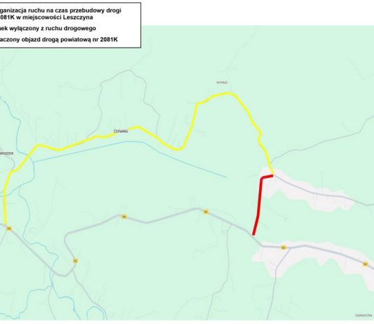 Leszczyna. Do 8 grudnia całkowite zamknięcie drogi powiatowej