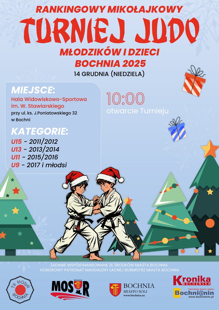 Bochnia. W niedzielę Rankingowy Mikołajkowy Turniej Judo