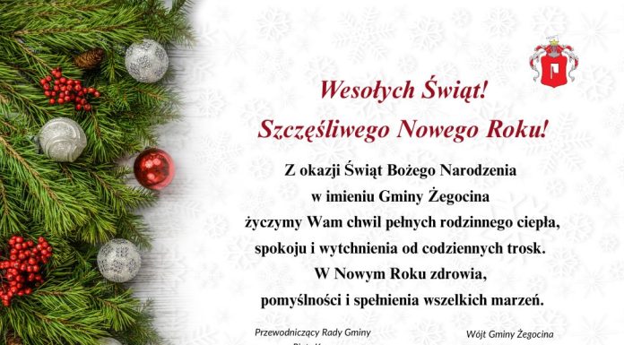 Życzenia od władz Gminy Żegocina