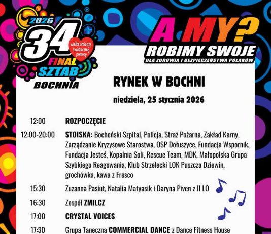 Finał WOŚP w Bochni. Pełny program wydarzeń i dodatkowe atrakcje