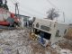 Krzeczów: bus z dziewięcioma osobami wypadł z drogi i przewrócił się na bok