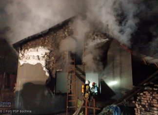 Pożar budynku gospodarczego w Dębinie. Spłonęło około 50 indyków