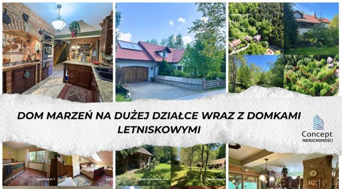 🔸 Łąkta Górna | Wyjątkowy dom z dużą działką, domkami gościnnymi i prywatnym stawem – 321 m² | 76 arów | 1 999 000 zł