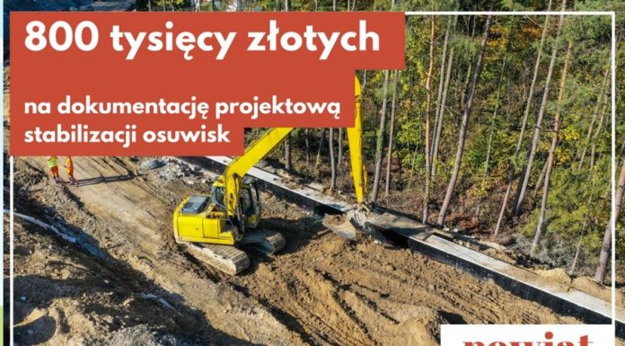 Powiat Bocheński pozyskał 800 tys. złotych na dokumentację projektową stabilizacji osuwisk