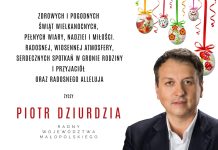 Życzenia od Piotra Dziurdzi radnego Sejmiku Województwa Małopolskiego