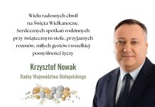 Życzenia od Krzysztofa Nowaka radnego Sejmiku Województwa Małopolskiego