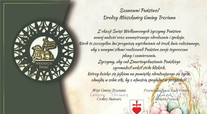 Życzenia od władz Gminy Trzciana