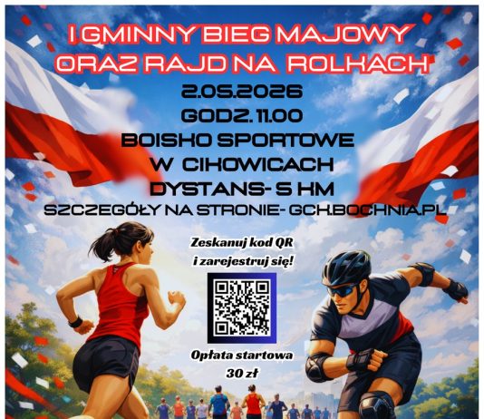 I Gminny Bieg Majowy w Cikowicach. Na starcie staną biegacze i rolkarze