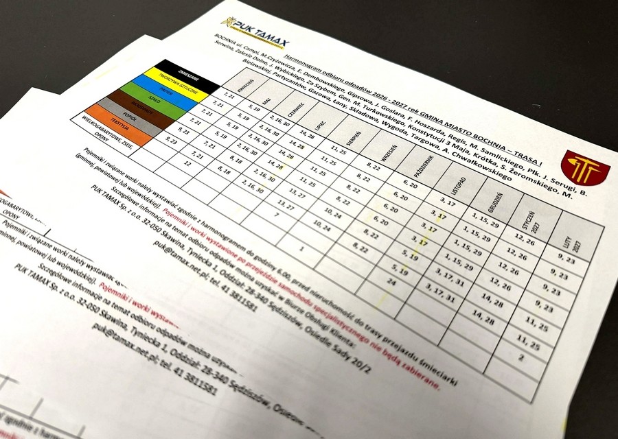 Rusza dystrybucja harmonogramów i worków na odpady w Bochni. Od środy nowy operator