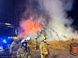 Duży pożar w Borku. Przez całą noc z ogniem walczyło ponad 50 strażaków – ZDJĘCIA