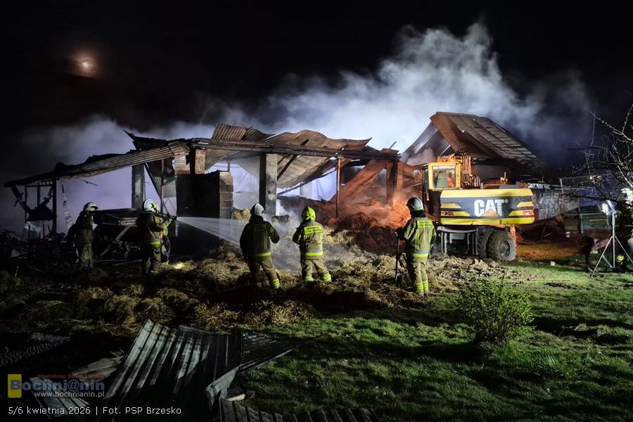 Pożar budynku gospodarczego w Porąbce Iwkowskiej. Akcję gaśniczą utrudniał wiatr