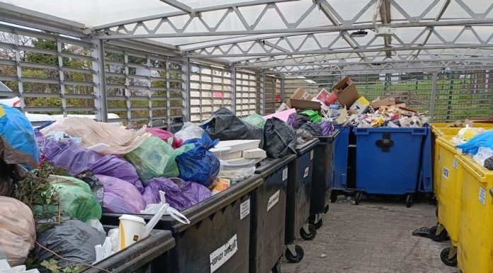 Os. Niepodległości: Nieodebrane odpady zalegają w altanach śmietnikowych