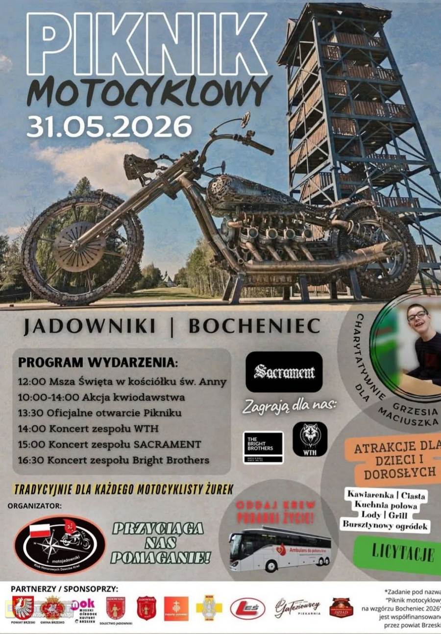 W maju Piknik Motocyklowy na Bocheńcu. Będzie muzyka, pomoc i dobra energia – PROGRAM