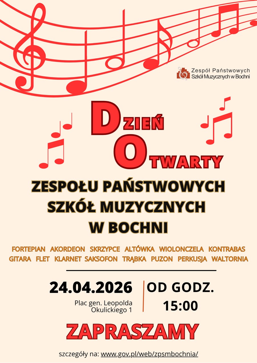 Poznaj świat instrumentów. Dzień Otwarty w ZPSM w Bochni