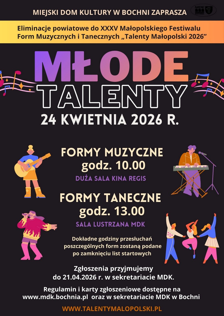 Bochnia. Trwa nabór do przeglądu „Młode Talenty 2026”