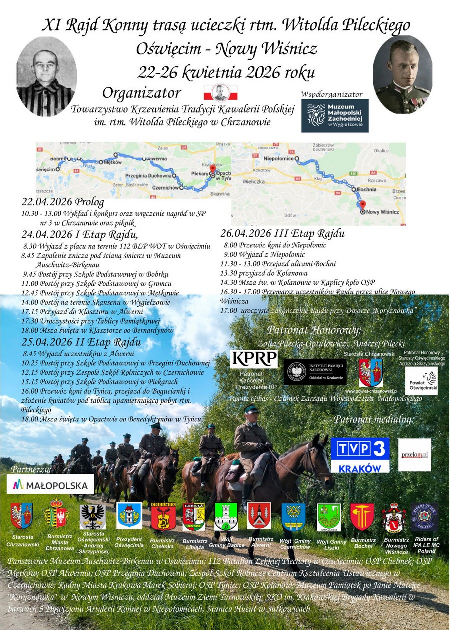 Kawalerzyści przejadą przez Bochnię śladami ucieczki rtm. Pileckiego