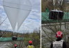 Balony z paczkami znalezione w Iwkowej. Na miejscu strażacy i policja – ZDJĘCIA