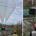 Balony z paczkami znalezione w Iwkowej. Na miejscu strażacy i policja – ZDJĘCIA