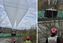 Balony z paczkami znalezione w Iwkowej. Na miejscu strażacy i policja – ZDJĘCIA