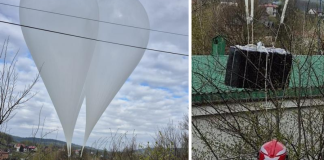 Balony z paczkami znalezione w Iwkowej. Na miejscu strażacy i policja – ZDJĘCIA