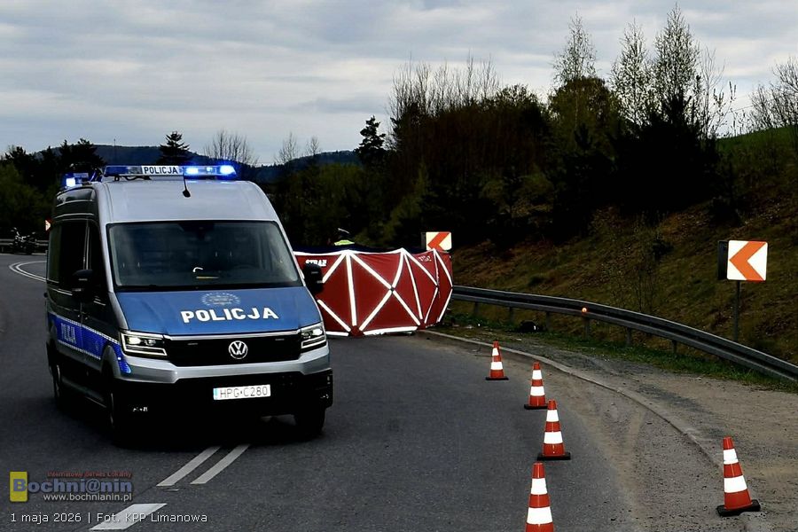 Tragiczny wypadek motocyklistów. Nie żyje 71-letni mieszkaniec powiatu bocheńskiego