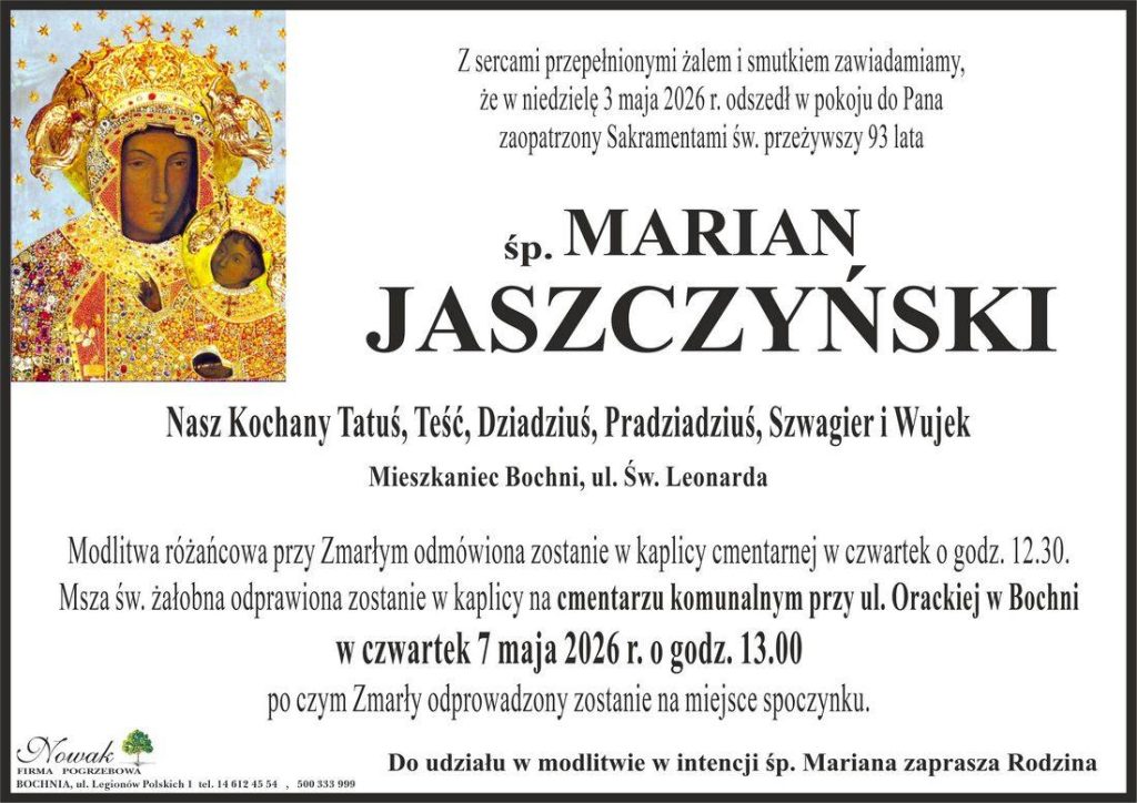 Klepsydra – Śp. Marian Jaszczyński